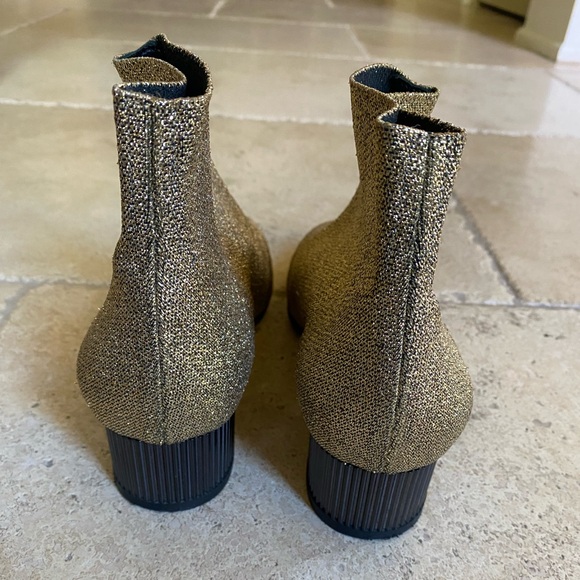 Vintage 1960s Robert Clergerie Gold Metallic Ankle Boots size 37 / 6.5 - Picture 4 of 10